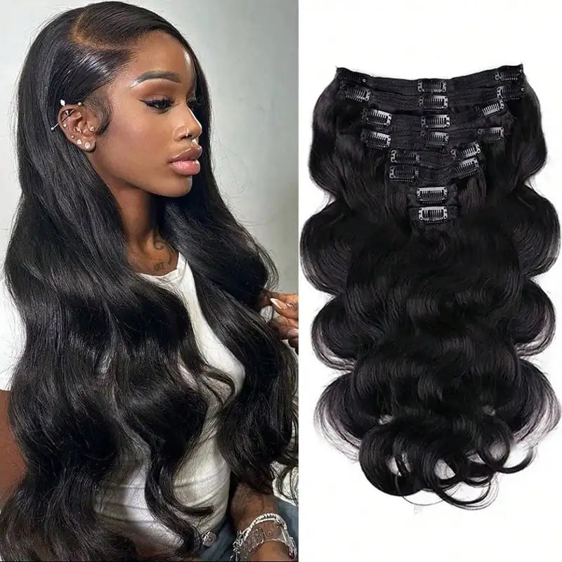 Clip In Body Wave Hair Extensions - Unprocessed Human Hair, 16-22 Inches, 120g
