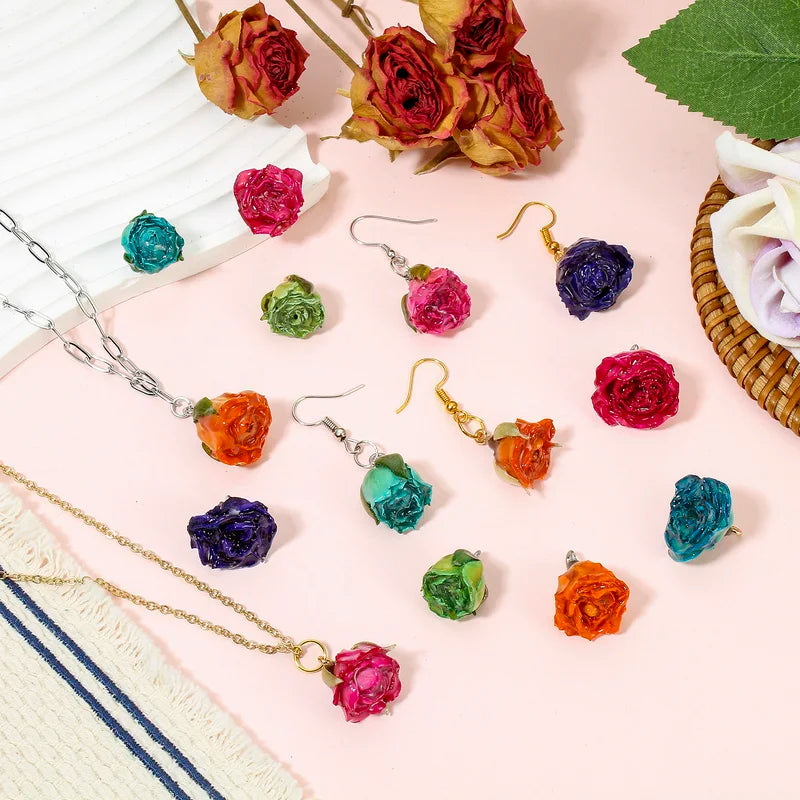 Handmade Resin Flower Charms for Jewelry Making - Multicolor 20x16mm