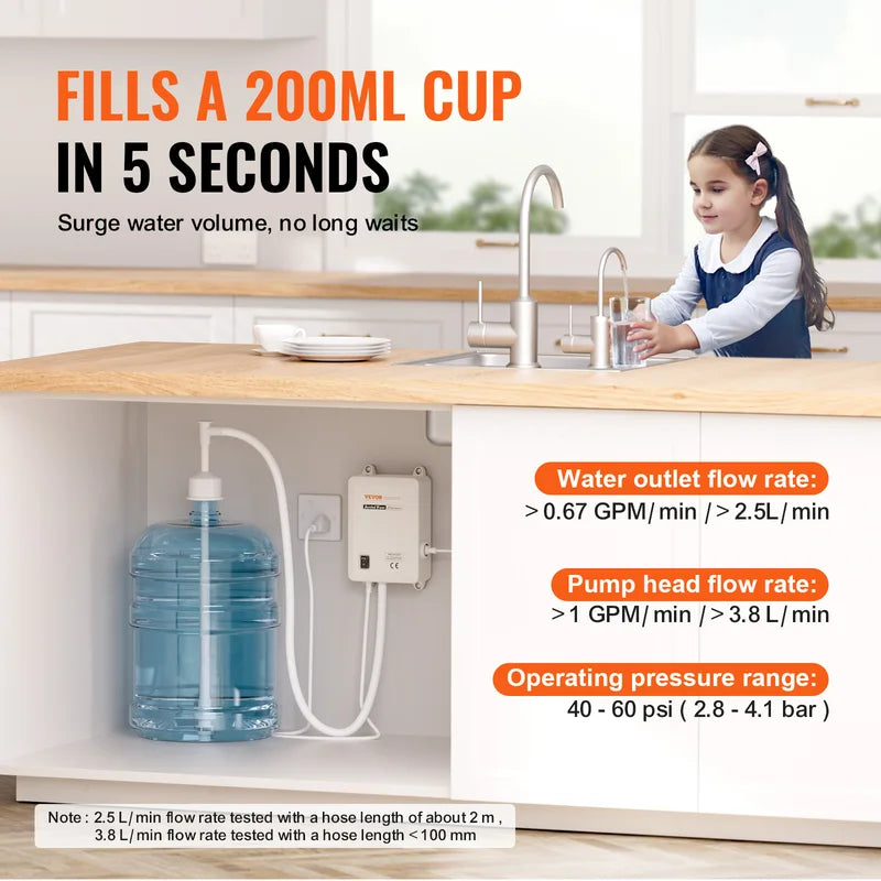 Automatic 5 Gallon Water Dispenser Pump System for Bottled Water & Refrigerator