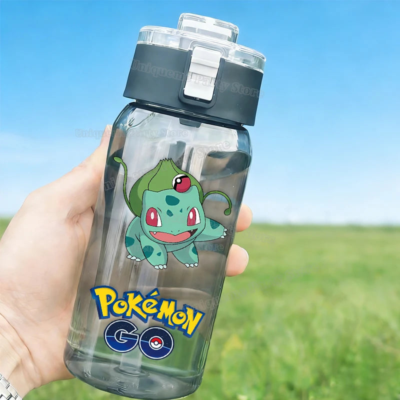 600ml Kids Water Bottle with Cartoon Pokémon Charizard Pikachu Bulbasaur Outdoor Drink Cup