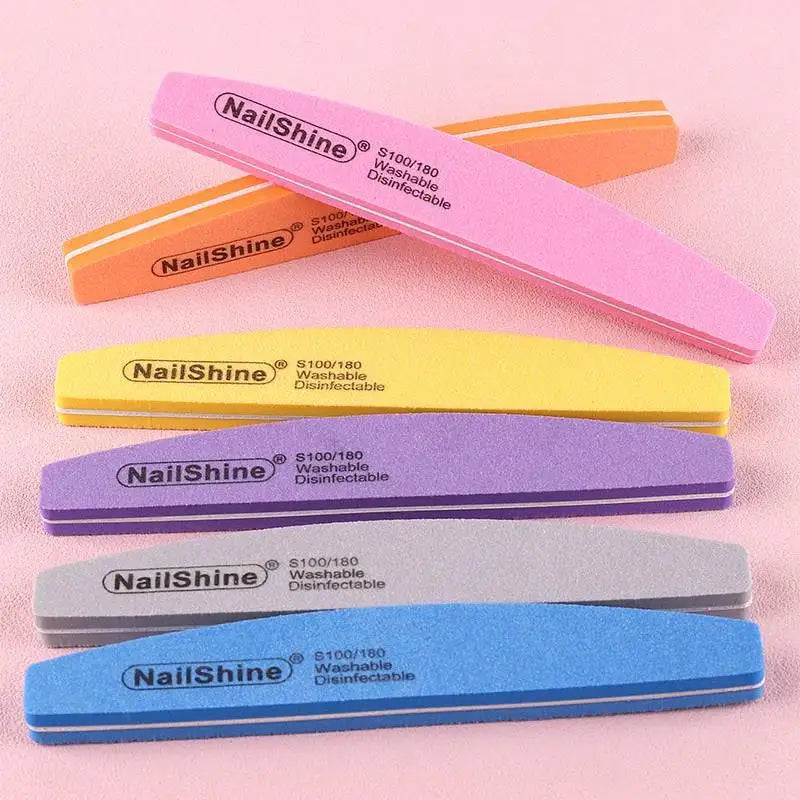 Professional Double-Sided Nail File Set - Colorful Buffing & Polishing Tools for Manicure & Pedicure