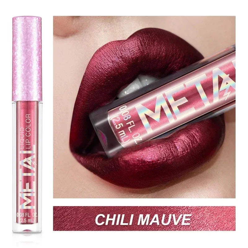 Waterproof Long Lasting Pearl Lip Gloss with Shimmer and Metallic Finish