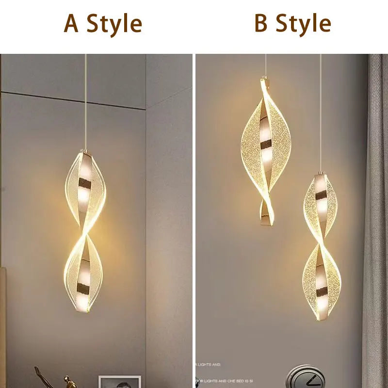 Modern Acrylic Geometric Pendant Light for Living Room Bedroom Kitchen Hanging Lamp