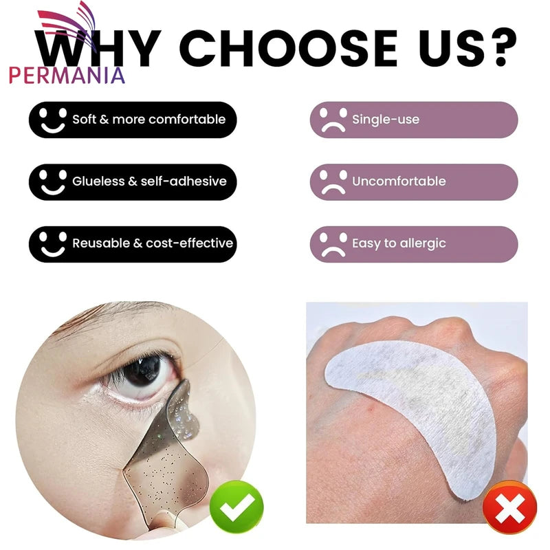 Reusable Silicone Under Eye Patches for Lash Lift & Extensions - Soft Makeup Tool