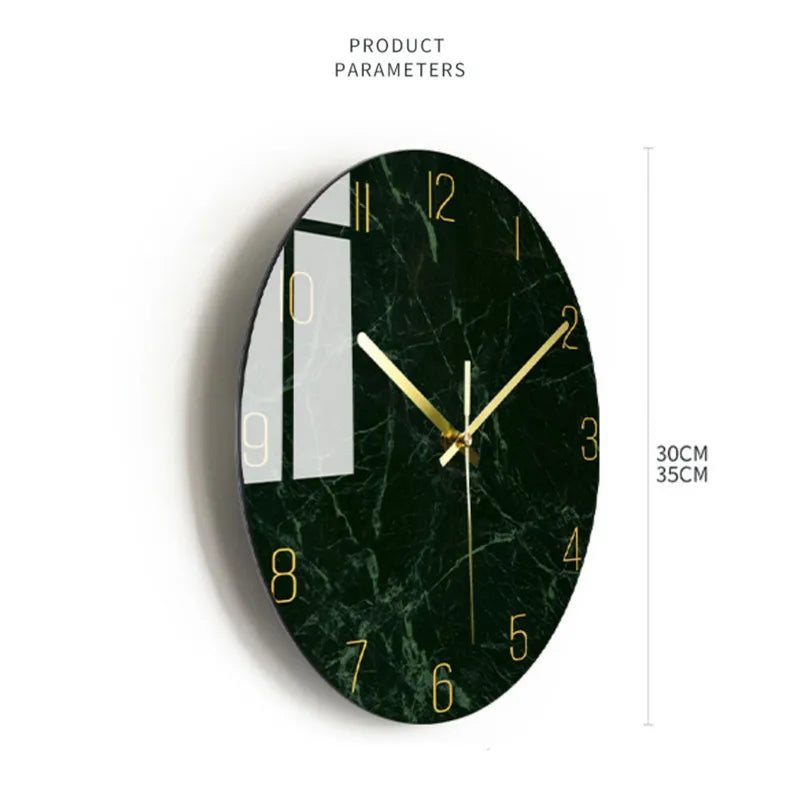 12-Inch Glass Wall Clock with Silent Sweep Movement - Modern Home Decor