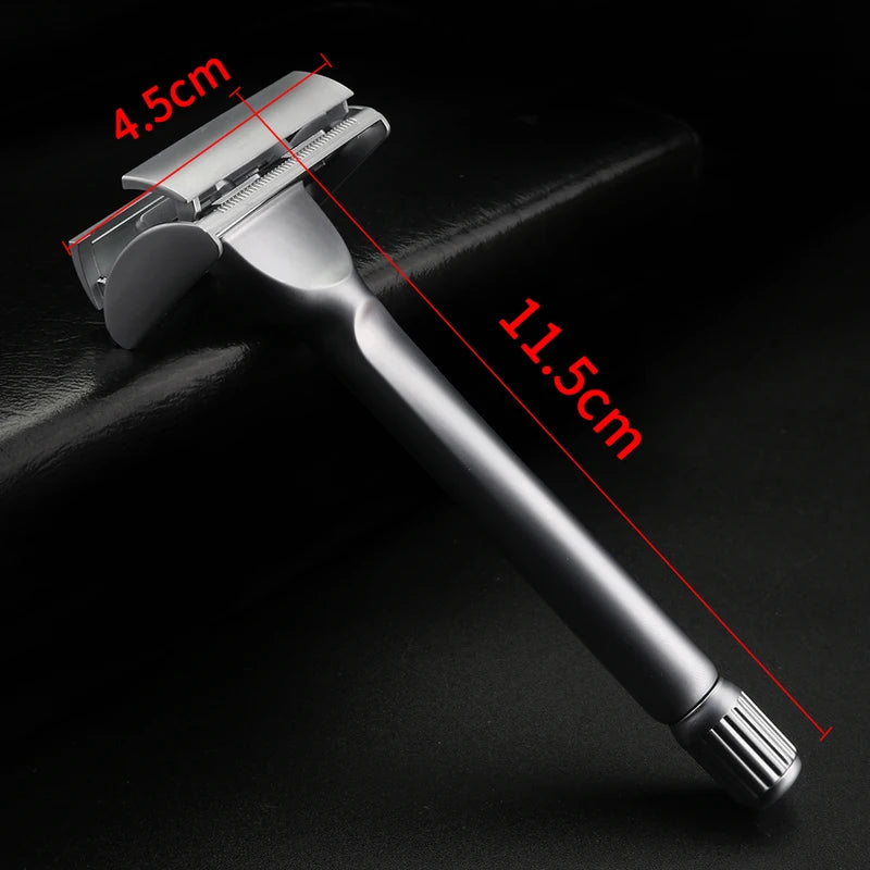 Men's Butterfly Head Manual Shaver with Anti-Snag Alloy Double Blade