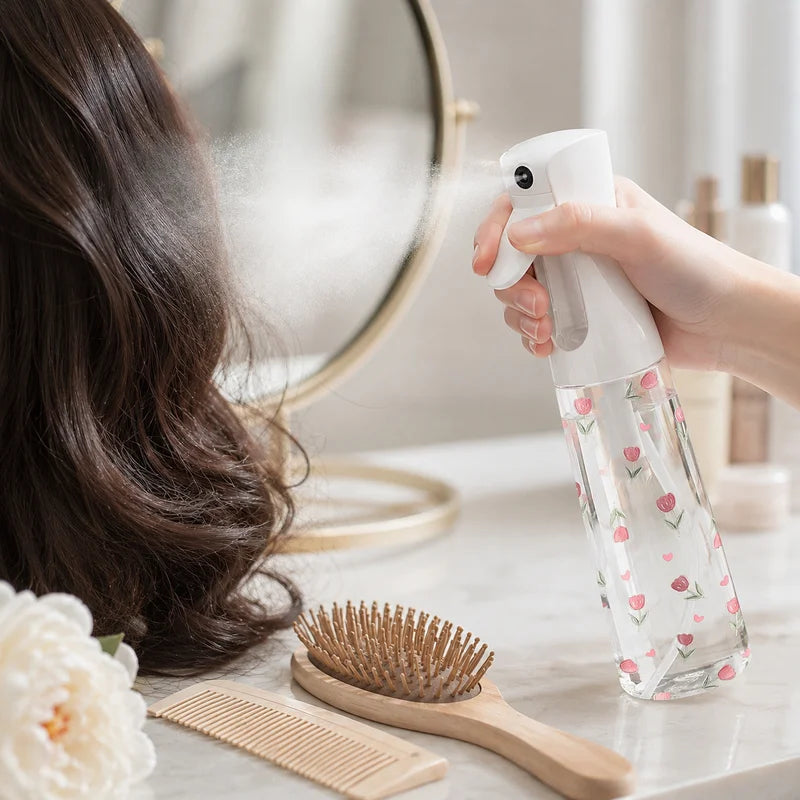 Refillable Floral Mist Spray Bottle - Fine Water Sprayer for Hair Plants Cleaning Travel