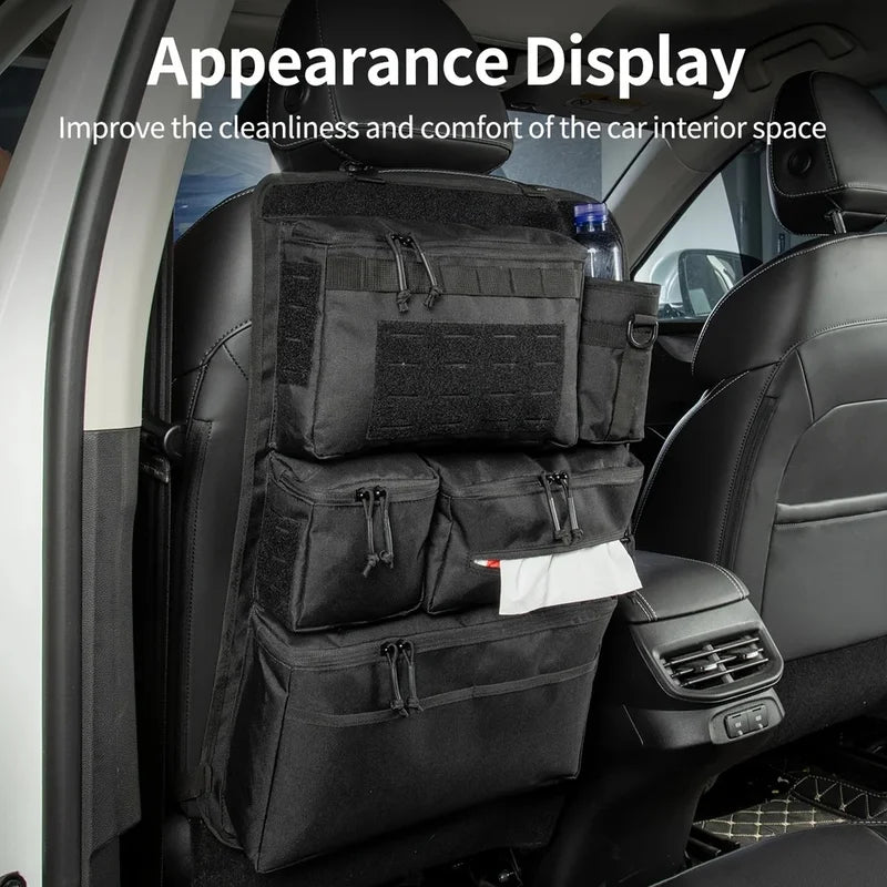 Tactical Gear Storage Bag for Vehicle Back Seats, Hanging Rear Seat Pouch