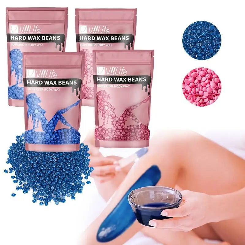 Wax Beans Solid Hair Remover for Body Face Bikini & Legs - No Strip, Hard Wax Beads