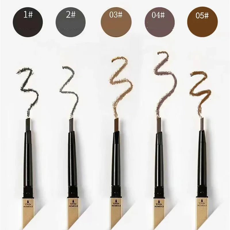 Waterproof Sweatproof Double Head Eyebrow Pencil with Brush - Natural Eye Makeup Tool