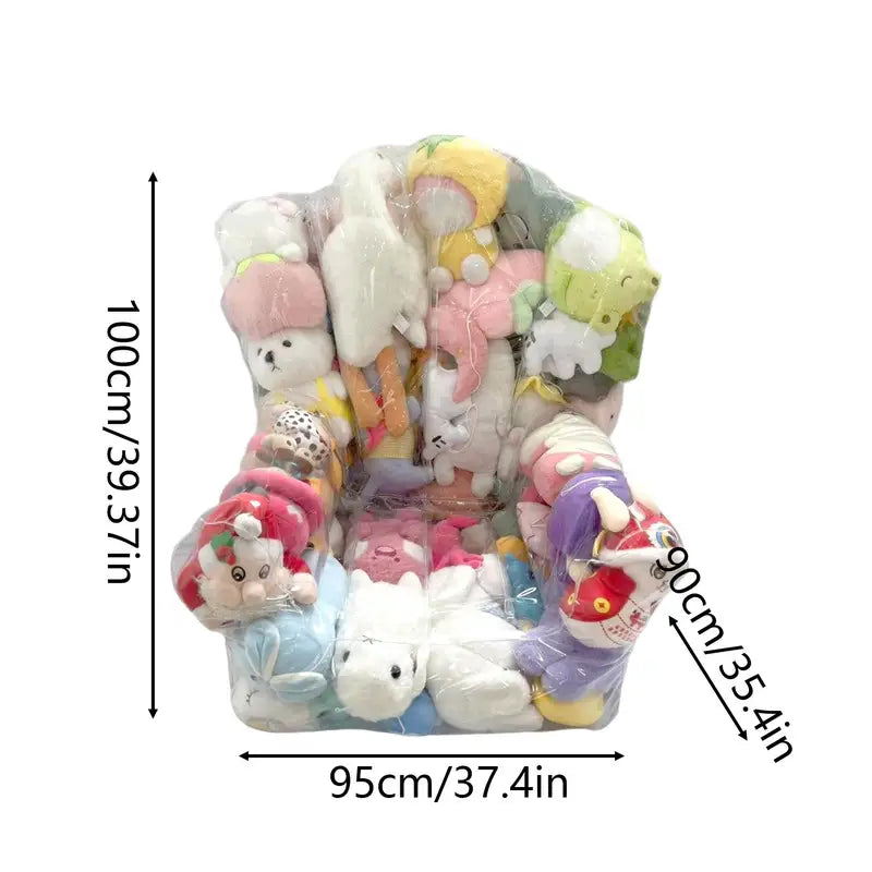 Large Waterproof Stuffed Animal Storage Bean Bag Cover Organizer for Kids' Rooms