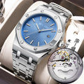 Men's Waterproof Luminous Double Butterfly Button Watch with Calendar - Luxury Numberless Style