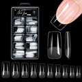 100pcs Short Square Acrylic Nail Tips - Half Matte Fake Capsule Extensions