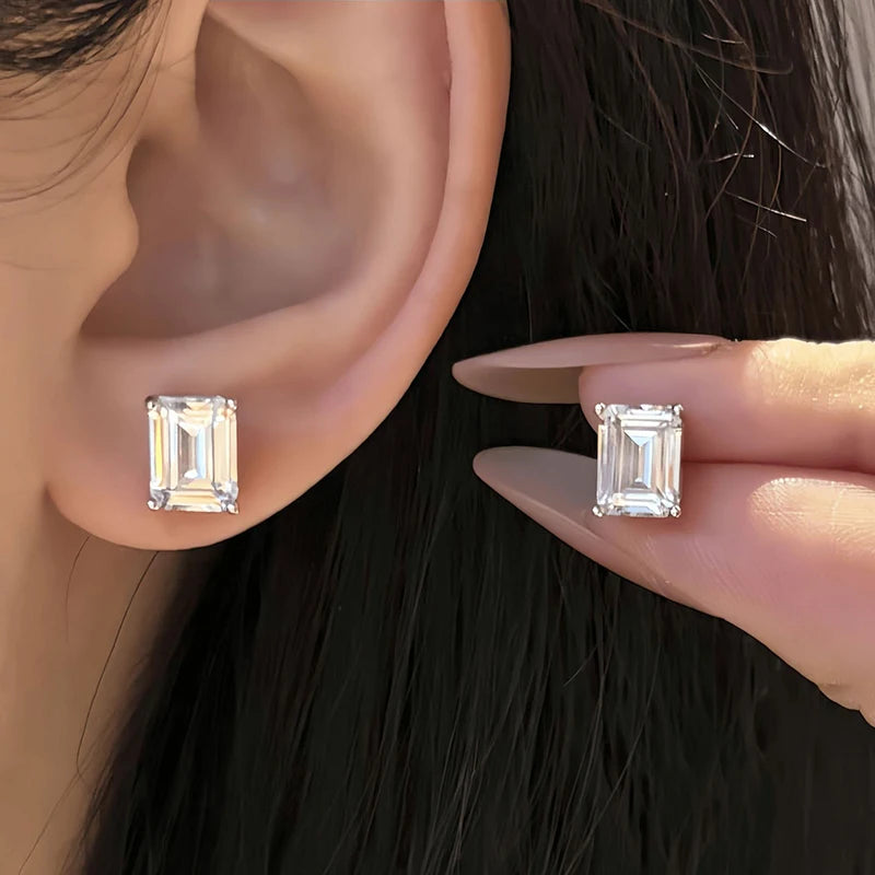 Oval Cut Moissanite Earrings 0.5-2.0ct in Silver with GRA Certificate Wedding Jewelry