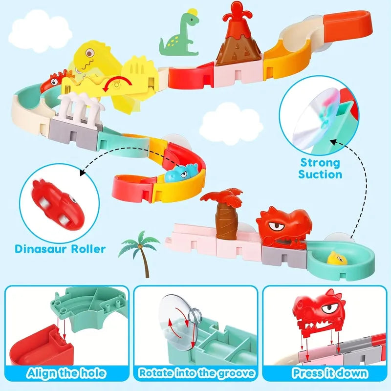 Water Slide Building Set for Kids - Outdoor Pool & Bathtub Toy Tracks