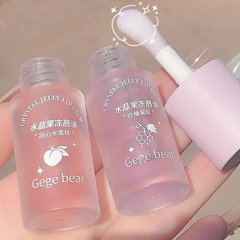 Hydrating Lip Oil with Sheer Pink Tint and Shimmer - Long Lasting Moisturizer & Primer