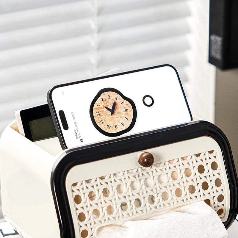 Decor Tissue Box Holder with Remote Storage Organizer for Living Room Coffee Table