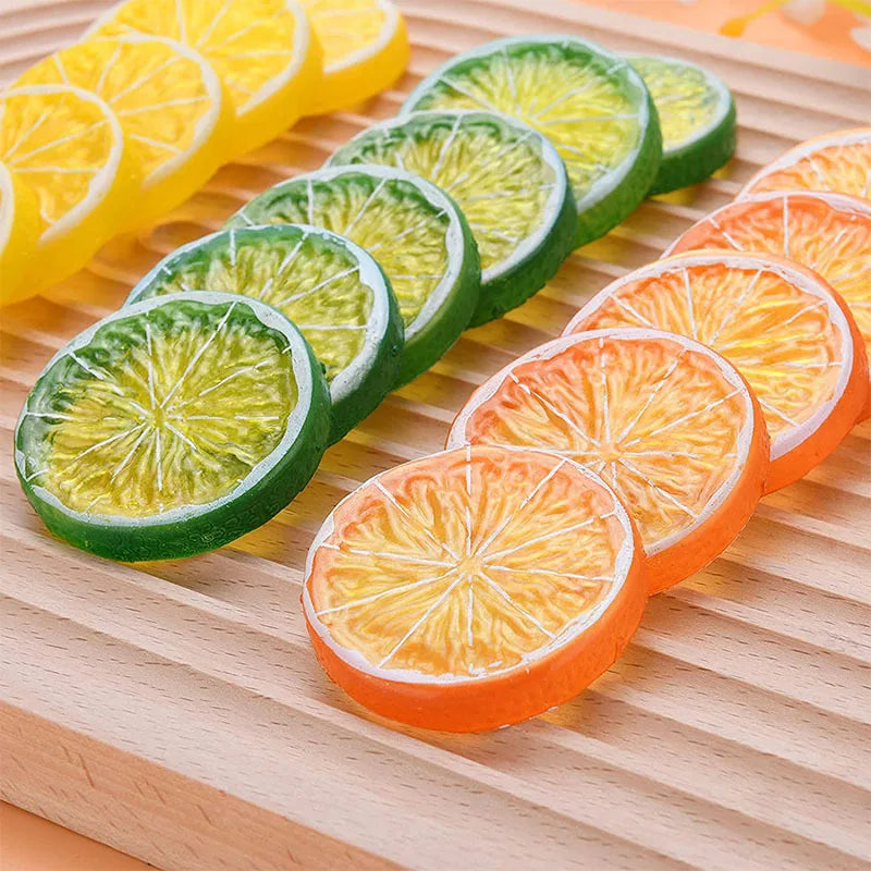 5pcs Artificial Fruit Decorations for Party & Holiday Home Decor - Lemon & Orange Props