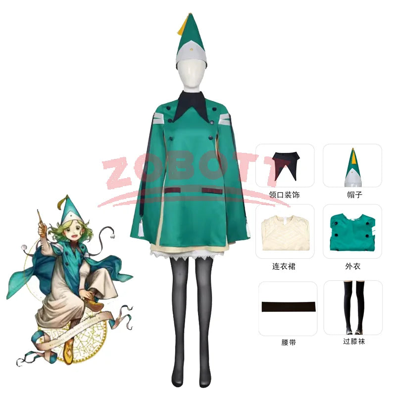 Anime Witch Hat Costume Cloak Dress Skirt Stockings for Women Girls