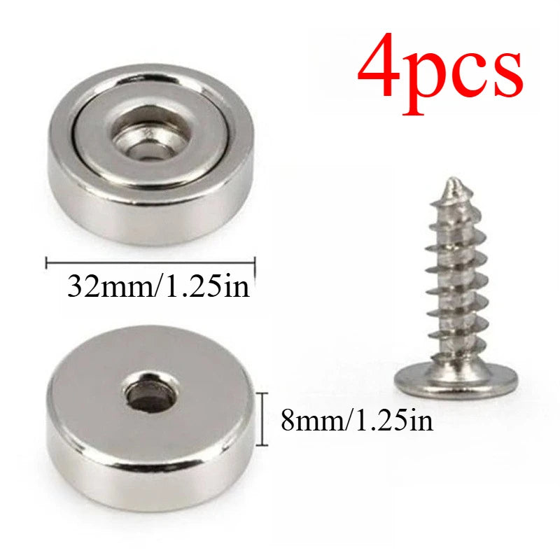 Circular Magnets with Countersunk Hole - Refrigerator, Whiteboard, Storage Use