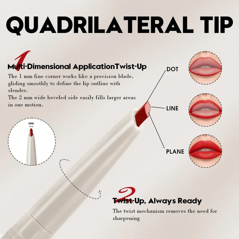 Matte Lip Liner Pen - Long-Lasting Water & Sweat Resistant Makeup