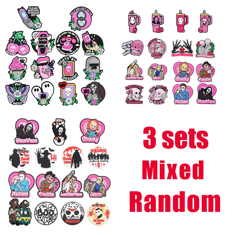 Halloween Pink Ghost PVC Shoe Charm Alligator Charm for Bracelets Kids Adults