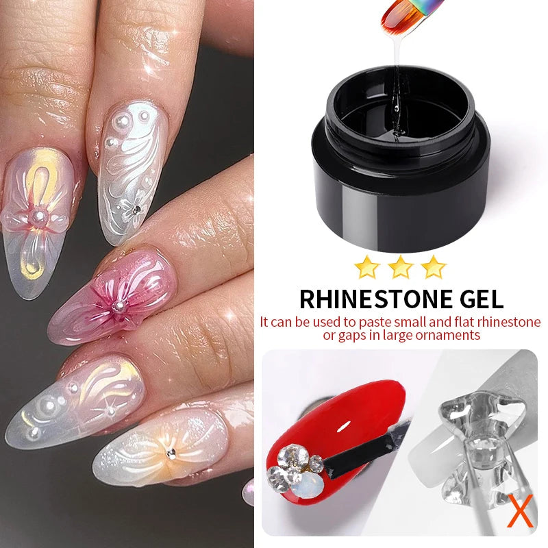 5-in-1 Clear Water Ripple Gel Polish Top Coat for Nails - Long Lasting