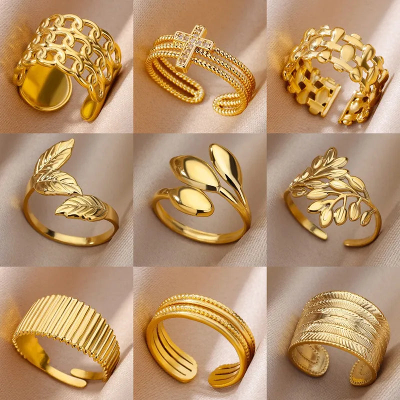 Luxury Stainless Steel Rings for Women and Men - Wedding, Fashion, Gift Set