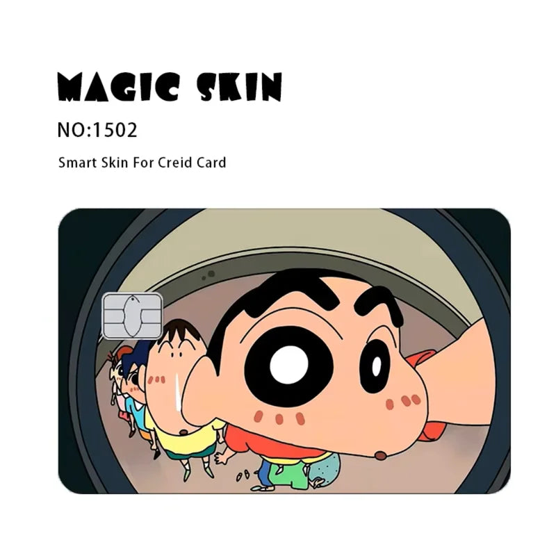 Kawaii Crayon Shin-Chan PVC Card Skin Tape Waterproof Scratch-Resistant Stickers