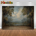 Photography Backdrop Retro Oil Painting Abstract Tree Natural Scenery Outdoor Studio Banner