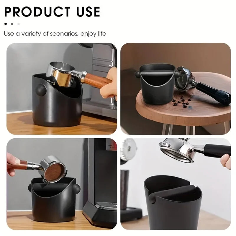 Coffee Knock Box Espresso Grounds Container Anti-Slip Barista Accessory