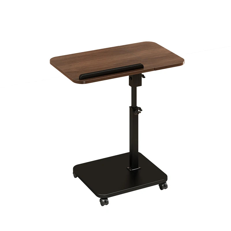 Adjustable Height C-Shaped Side Table with Wheels - Swivel Sofa & TV Tray for Living Room