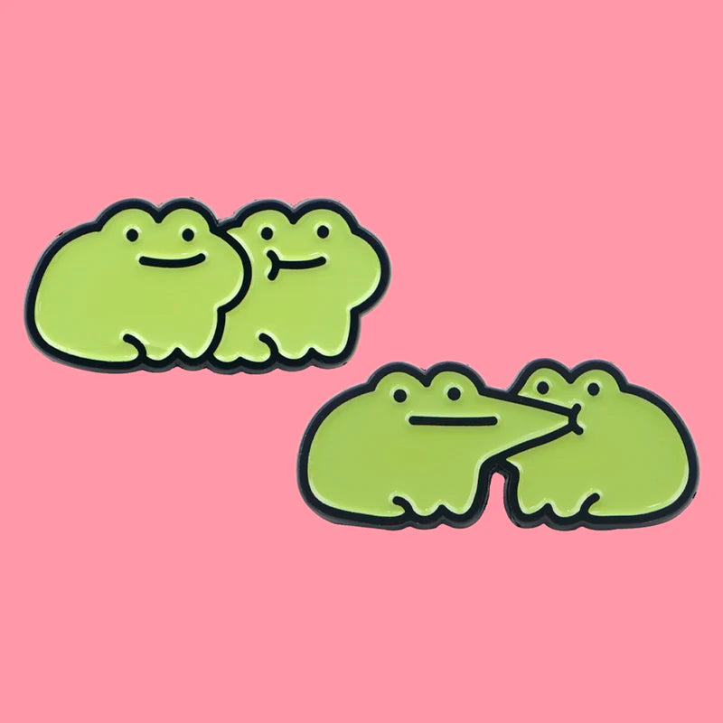 Cute Frog Enamel Pin Cartoon Animal Badge for Backpack, Jacket, or Costume