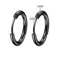 Unisex Punk Hoop Earrings Stainless Steel Round Circle Ear Jewelry