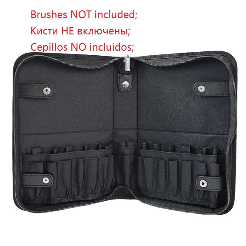 Professional Foldable Waterproof Makeup Brush Organizer Bag - Travel Cosmetic Case with 29 Slots
