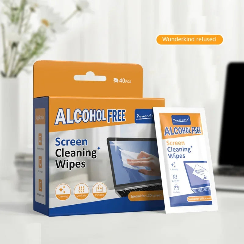 40 Pack Screen Cleaning Wipes for Phones, Tablets, Laptops and TVs – Dry & Wet Cloths