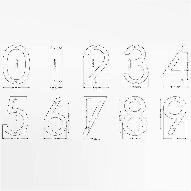 Modern Floating House Number Sign - Black Acrylic Outdoor Address Numbers 125mm