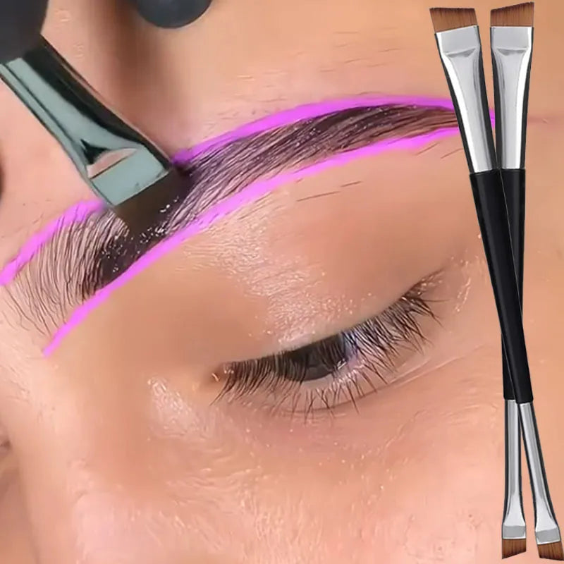 Double Head Eyeliner & Eyebrow Brush Set - Portable Makeup Tools
