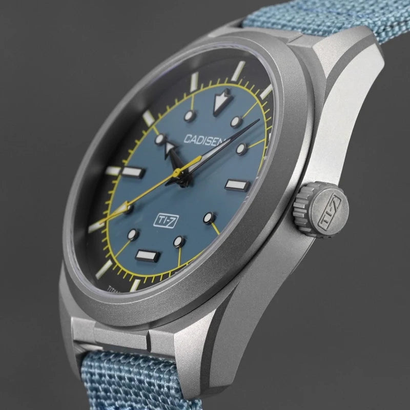 Titanium Automatic Mechanical Watch with Enamel Dial and Sapphire Crystal - MIYOTA 8215 Movement