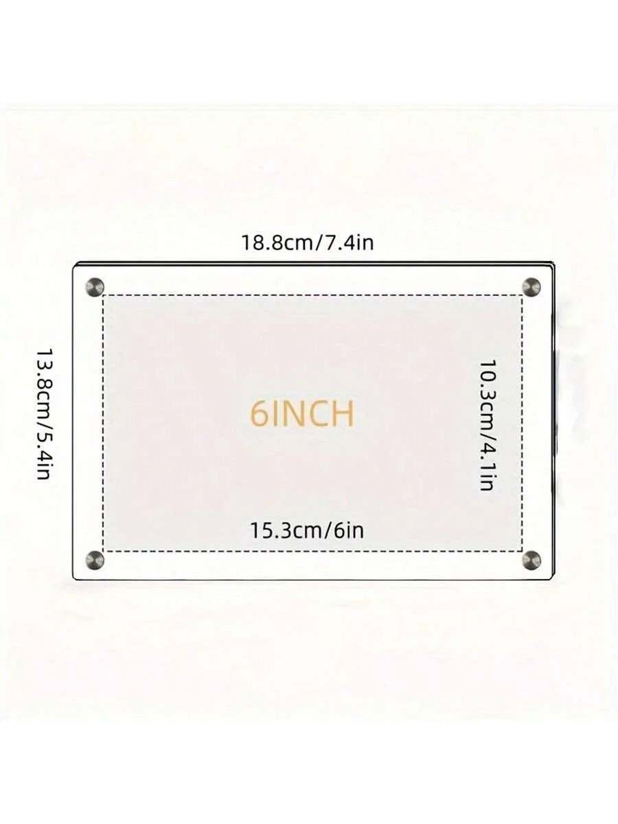 6/7-Inch Acrylic Wall-Mounted & Tabletop Photo Frame - Clear Poster Display