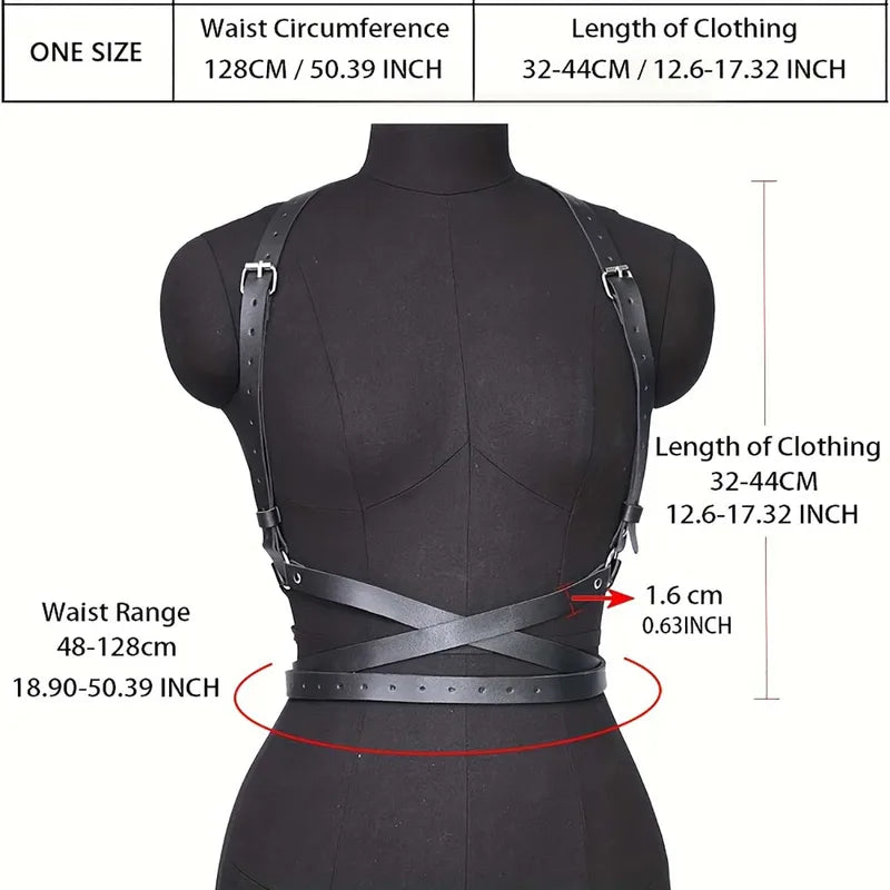 Adjustable Punk Gothic Body Harness for Women Rave Festival Club Wear