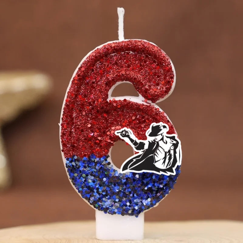 Dance Theme Digital Candle Numbers 0-9 Kids Birthday Cake Decoration Supplies