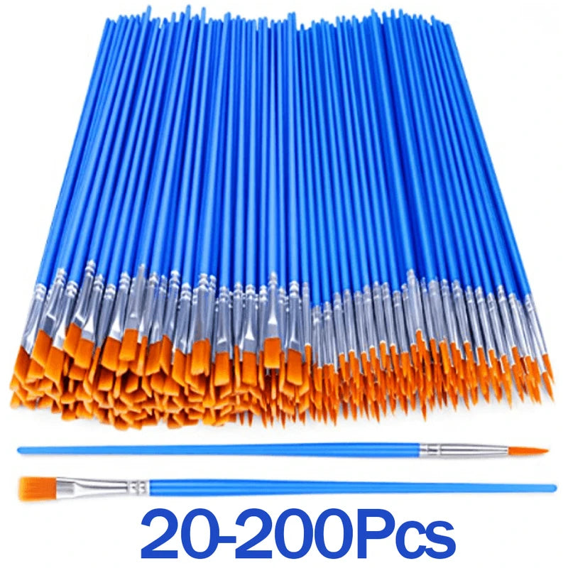 Paint Brush Set 20-200 Pcs Art & Crafting Brushes for Oil Acrylic Watercolor
