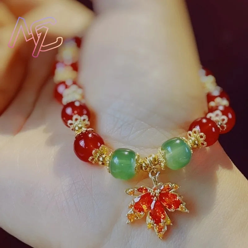 Natural Jade Beads Bracelet for Women - Gemstone Charm Jewelry Gift