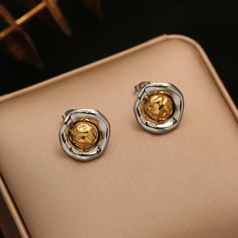 Small Gold Color Stud Earrings for Women - Waterproof Jewelry Gift