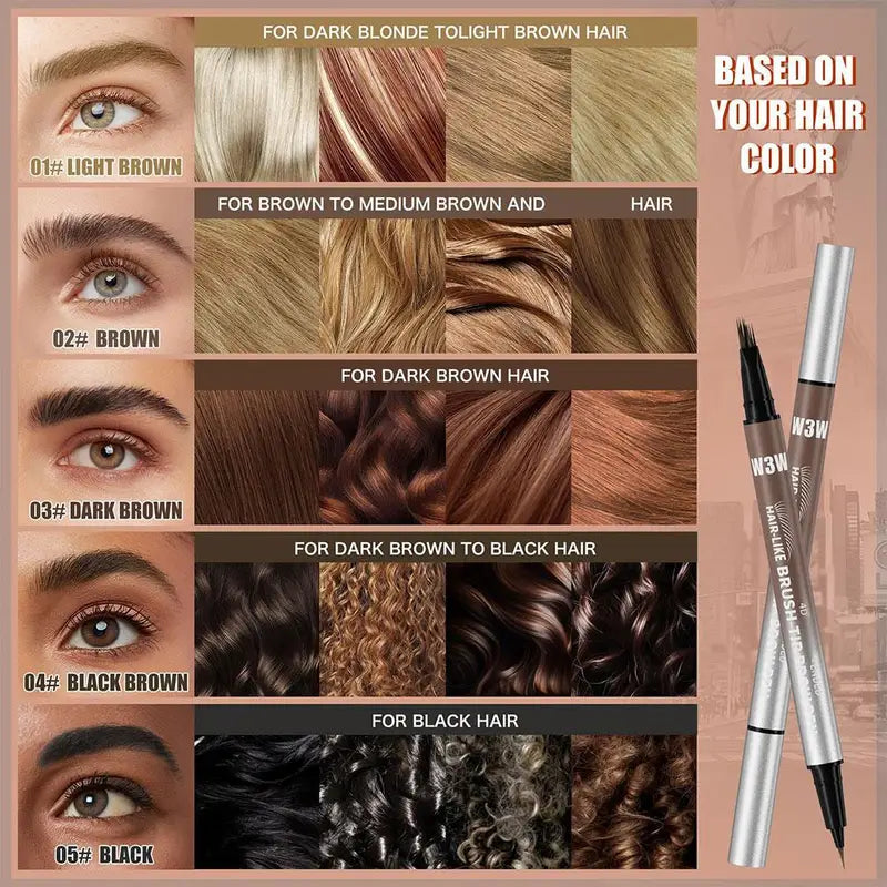 Dual-Ended Micro-Sculpting Eyebrow Pencil & Eyeliner - Long-Lasting Liquid Makeup