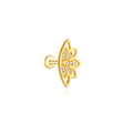 Sterling Silver Lotus Earrings with 18K Gold Plating for Women - Minimalist Jewelry