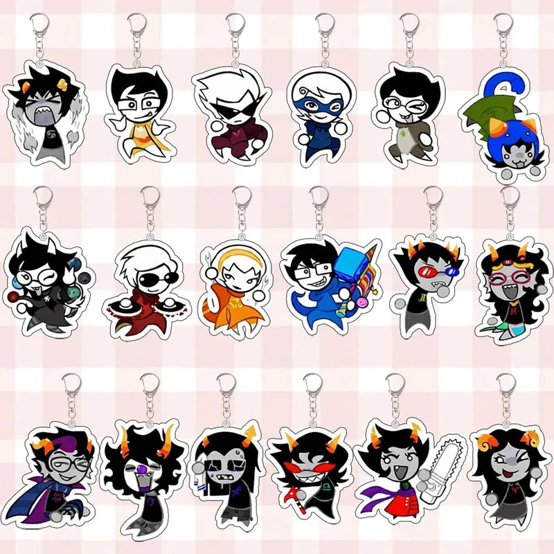 Game Keychain Set for Backpack Accessories - Roxy Lalonde, Dirk Strider & Friends