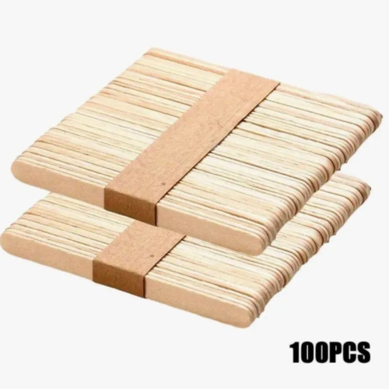 100Pcs Disposable Wooden Waxing Sticks 15cm Multi-Purpose Spatulas for Hair Removal