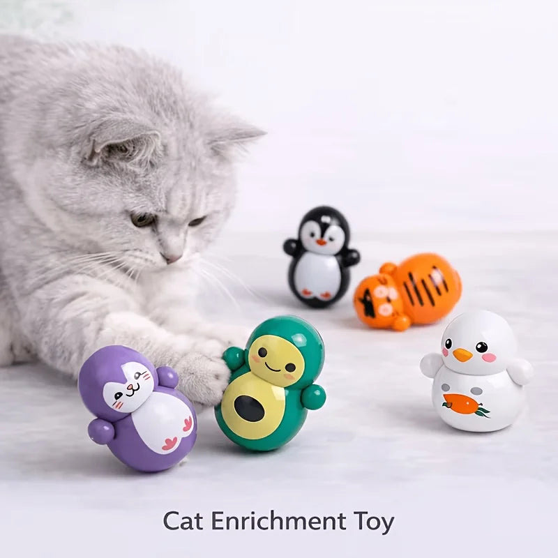 Self-Rolling Cat Toy Set - Battery-Free Interactive Tumblers for Entertainment